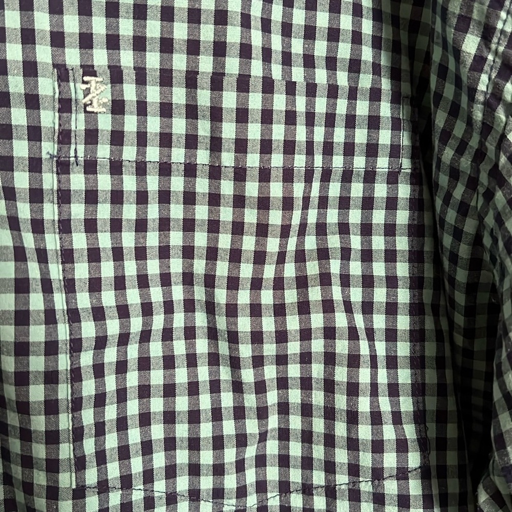 Men’s Izod Green and Black Casual Button Down Shirt